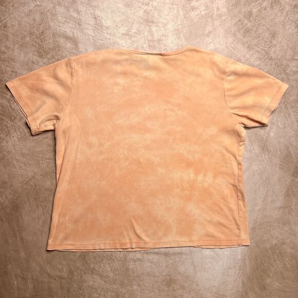 Vintage 90s Studio Works Sequin Floral Shirt Tie Dye Boxy Orange Fairy Boho Y2K - Picture 3 of 7